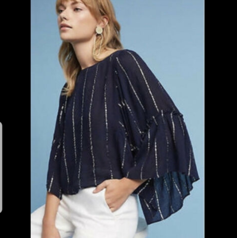 Anthropologie Floreat Emelyn Crop Blouse Size XS